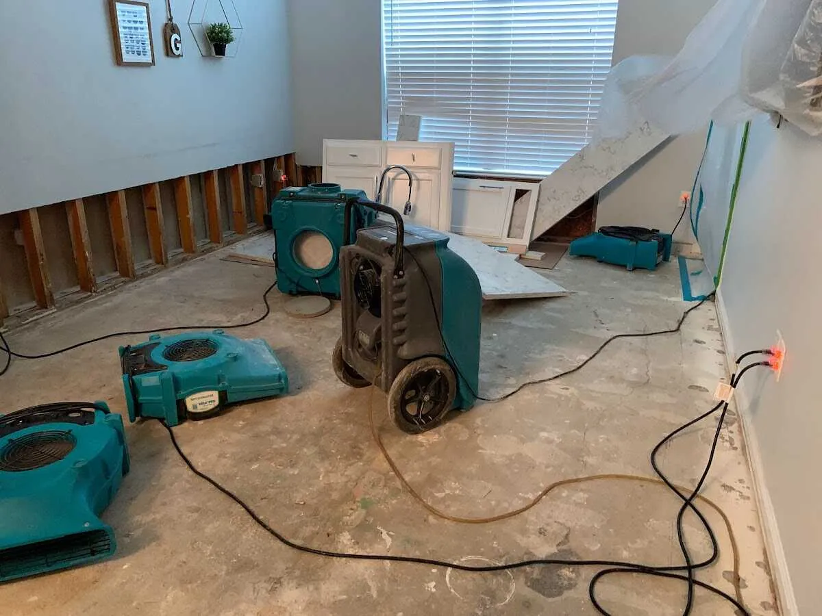 Dehumidifier in flood-cut room for Water Extraction & Removal in Willow Oak
